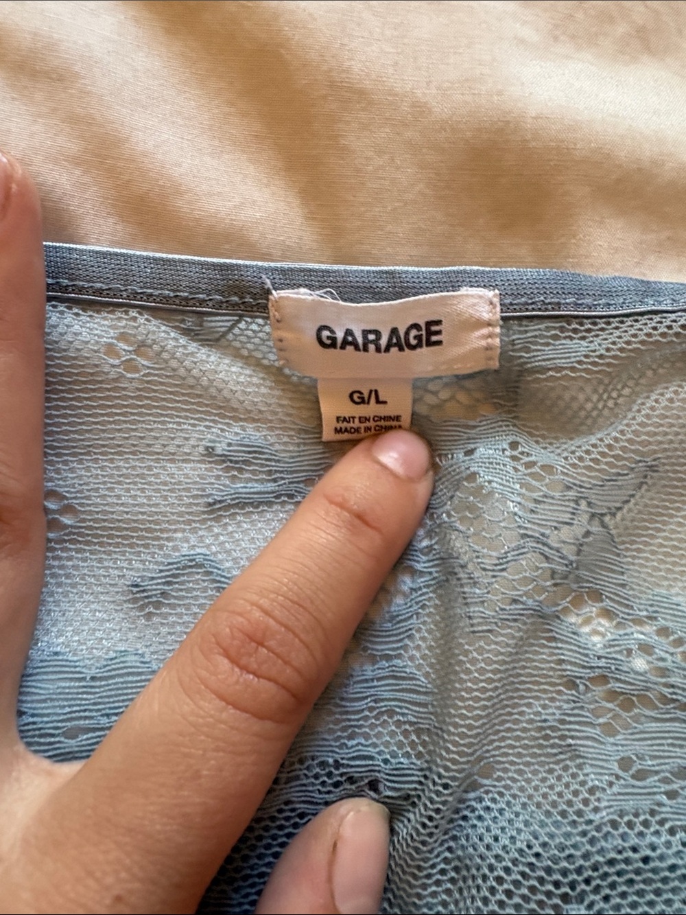 Garage Light Blue Lace Corset Top - Picture 3 of 4